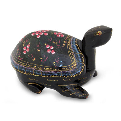 Boîte en bois vernis chance de tortue