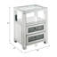 Table de chevet 2 tiroirs en argent