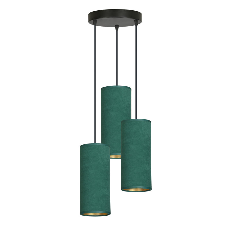 Ealidh 3 - Light Steel Cluster Pendant, Green