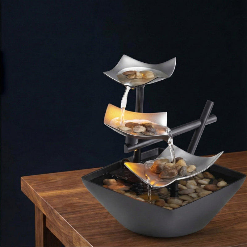 Serene Three-tier Tabletop Fountain