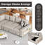 Canapé modulaire convertible en U 2 en 1 avec lit escamotable, méridienne de rangement et ports USB - parfait pour le salon - gris-1963372450