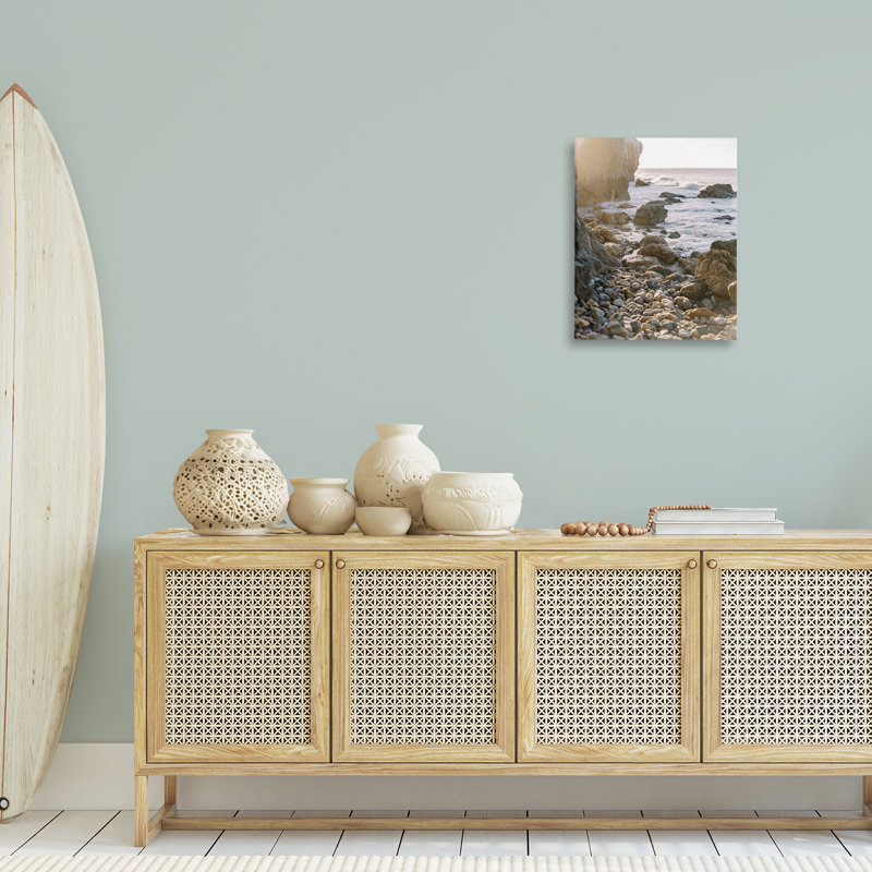 «Rocky Coast Waves», art mural sur toile par Justine Milton, H 20 po x l 16 po
