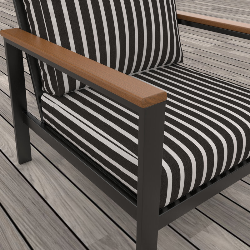 Chaise longue d'extérieur avec coussins Sunbrella® Townsend, Brun