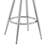 26" Gray Faux Leather And Brushed Stainless Steel Swivel Bar Stool