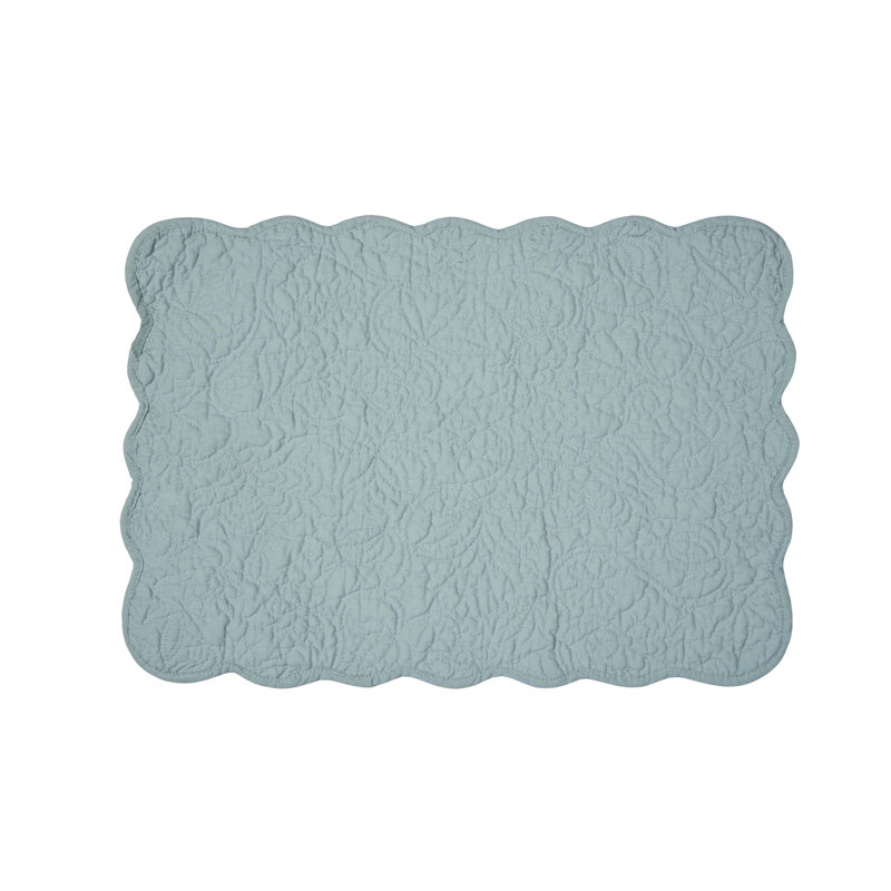 Ensemble de 6 napperons de courtepointe Christiana, Bleu