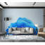 Premium Peel & Stick Wall Mural - Blue Abstract Layers-218139405