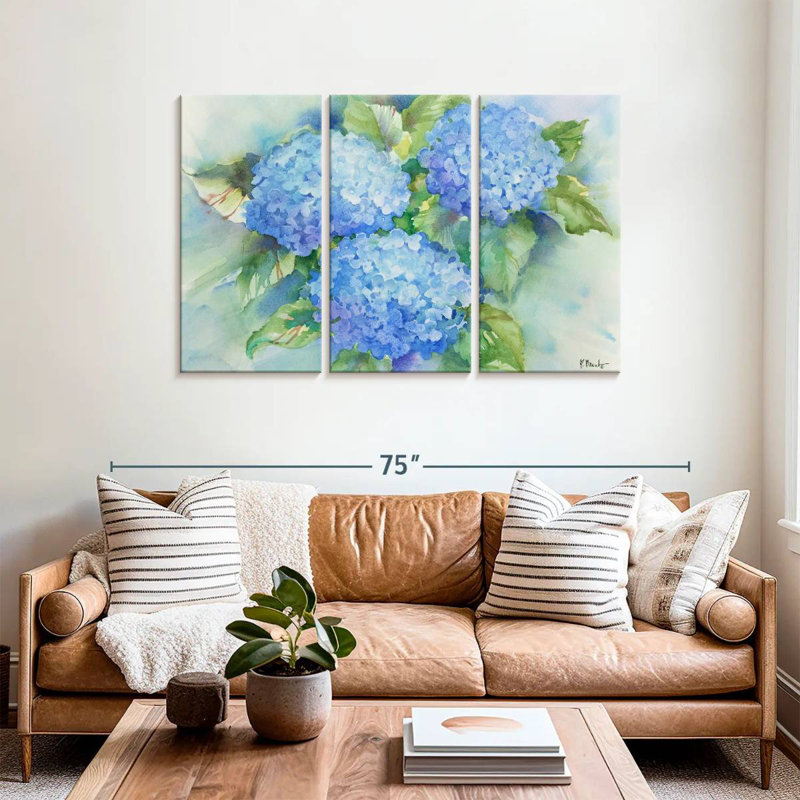 Harnek Sky Blue Hydrangeas, 36" H x 57" W