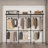 Étagère à vêtements industrielle avec lumières et tablettes à DEL - Système de rangement robuste