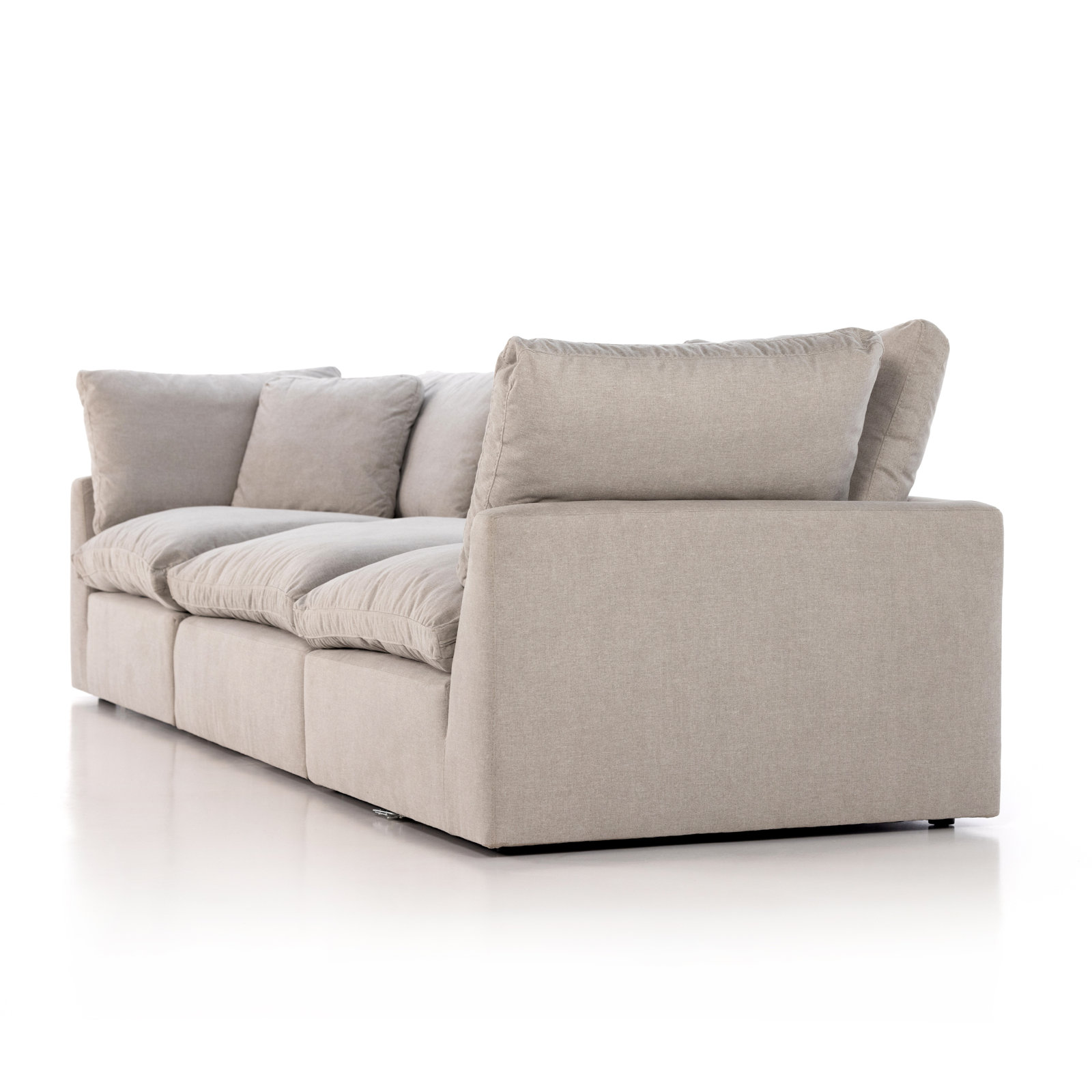 Bodie 125" 3 - Piece Modular Sofa, Destin Flannel Performance Weave
