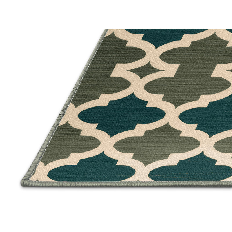 Tapis vert en treillis lavable à la machine, Rond 3 pi
