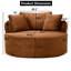 Chaise d'appoint ronde moderne avec 3 coussins - Velours côtelé, confort pour la maison ou le bureau-770256177