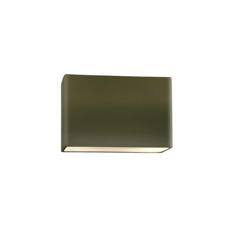 Ambiance Ceramic Wall Light, Matte Green, Yes, 6" H x 10" W x 4" D
