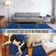 Tapis bleu marine à poils longs Shahen