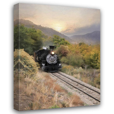 Red Barrel Studio® Deiter, Lori Gallery Wrapped Canvas Art Titled: Durango Train at Sunset