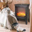 Abbottsmoor Three Posts 39cm W Black Electric Fireplace with 6308.5 BTU
