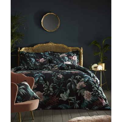 Cotton Blend, Polyester Floral Duvet Cover Set with Pillowcases