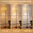  68.5" Standing Floor Lamp Colorful Large Scale Hand Drawn Floral Seamless Retro Dimmable Metal Pole Lamp with Linen Lampshade LED Bulb Included