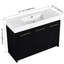 Meuble-lavabo 48 po avec lavabo en résine, porte Calmly, élément moderne, présentoir en châtaignier noir, accessoire en contreplaqué