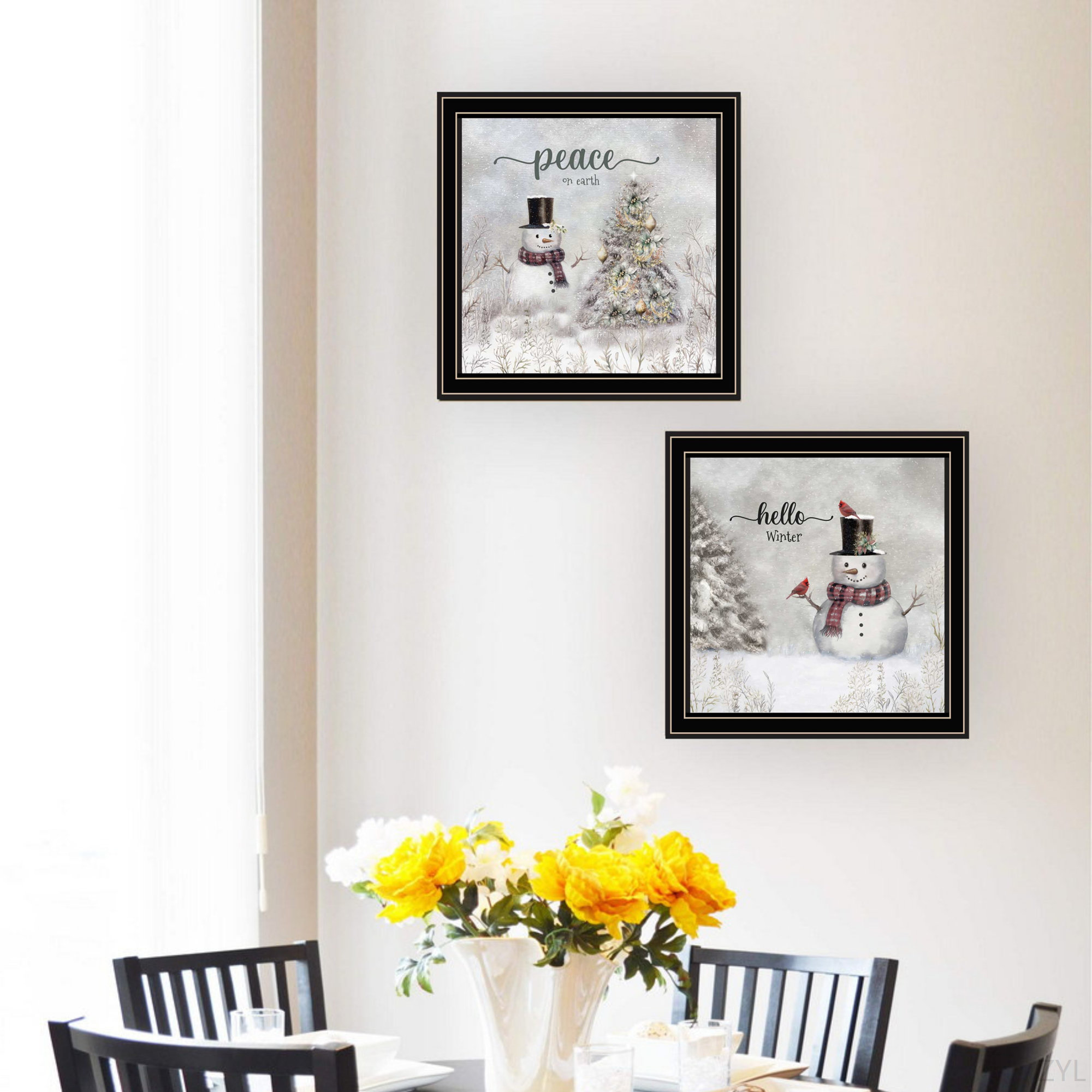 Trendy Decor 4U 2-Piece Vignette “Angels We Have Heard on High” White Framed Wall Art by Nicole DeCamp