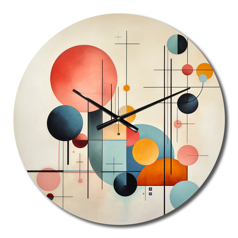 Horloge murale Syncronicities Midcentury Elegant Retro Art I, Moyenne