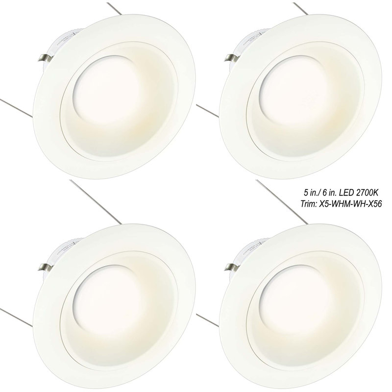 6.5'' Dimmable Air-Tight Standard Recessed Lighting Kit, White Multiplier/White Trim