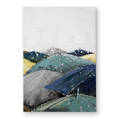 Umbrellas Bathroom Blue Indoor Outdoor Door Mat | Home Decor