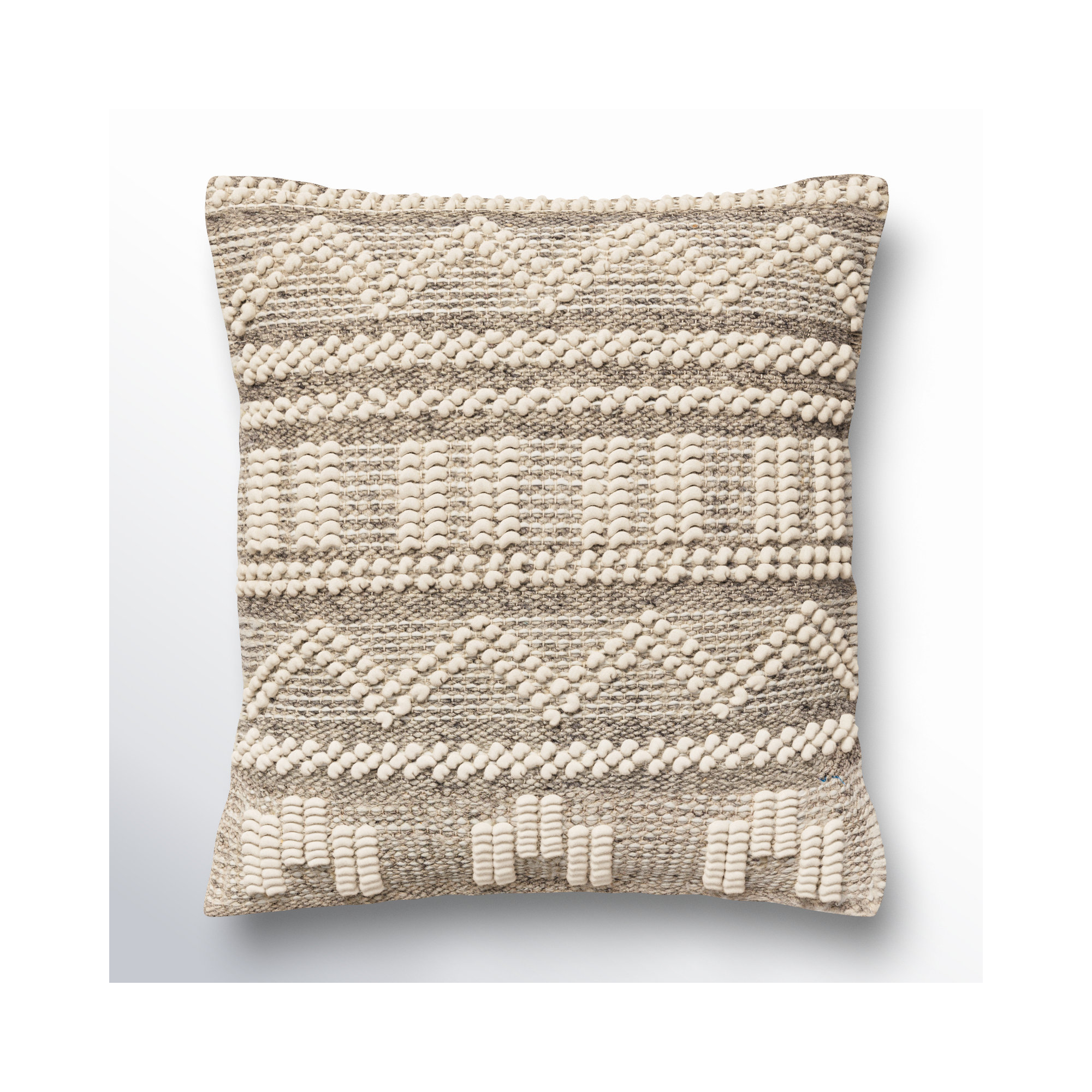 Reni Geometric Wool Throw Pillow, 20"H x 20"W, Pillow Cover Only - No Insert