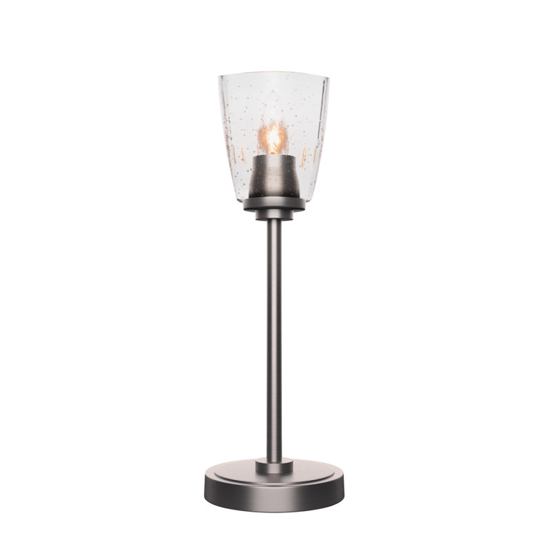 Whitmire Accent Lamp Shown In Graphite Finish With 4.5" Square Clear Bubble Glass