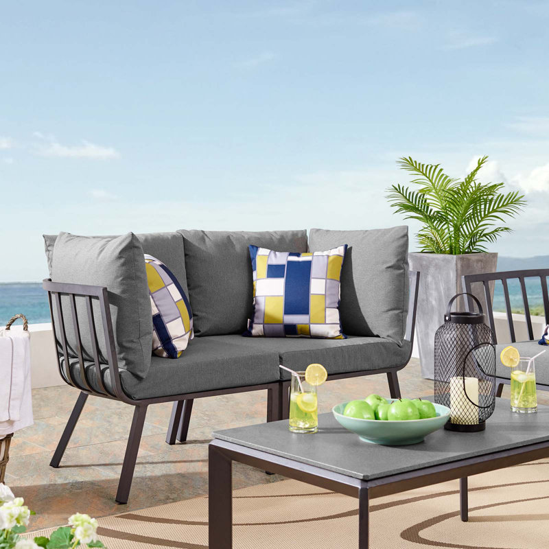Ensemble de conversation modulaire 3 pièces Riverside, Gris anthracite, gris
