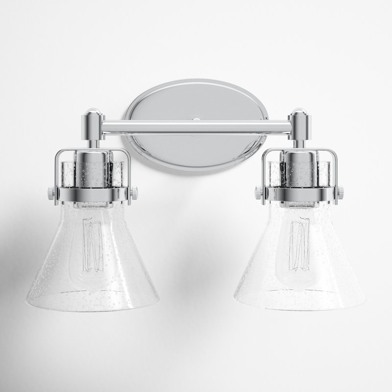 2 - Light Dimmable Vanity Light, No, Polished Chrome, 2 Lights