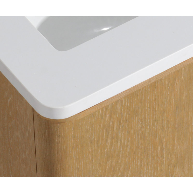 Bueche 24" Single Floating Bathroom Vanity With Engineered Quartz Top