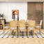 Bastrie 9 Pcs Dining Table Set, Extendable Table with Removable Leaf, 6 Armless and 2 Arm Chairs-1248913802