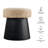 Ketra Round Faux Shearling Ottoman Footstool In Oatmeal Black-1986468843