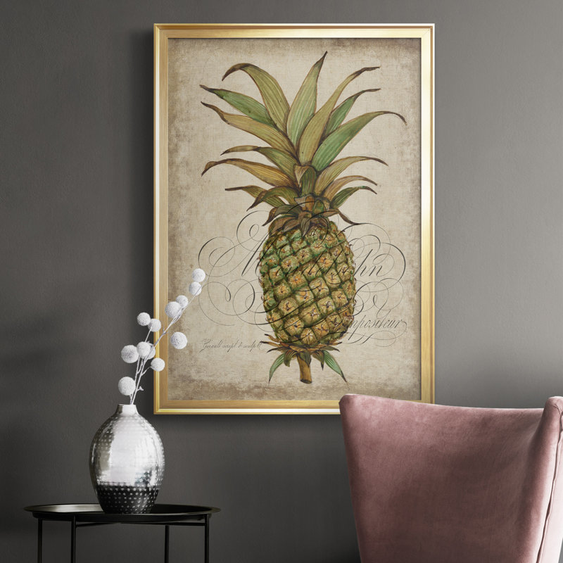 " Pineapple Study I ", Gold Framed, 42.5" H x 30.5" W x 1" D