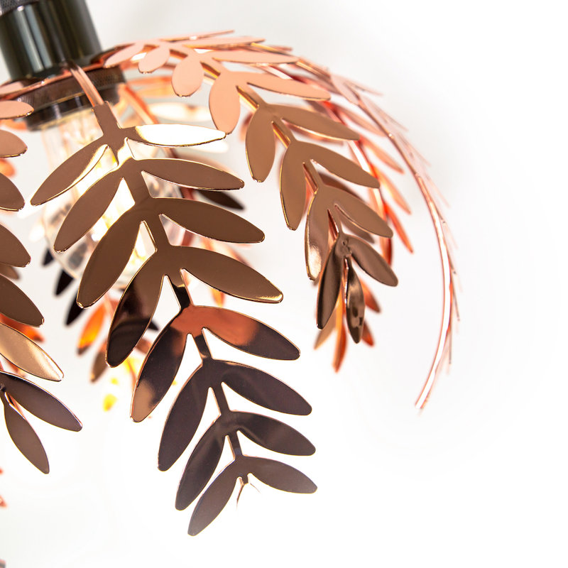 Traditional Fern Leaf Design Ceiling Pendant Light Shade in Shiny Finish, Copper