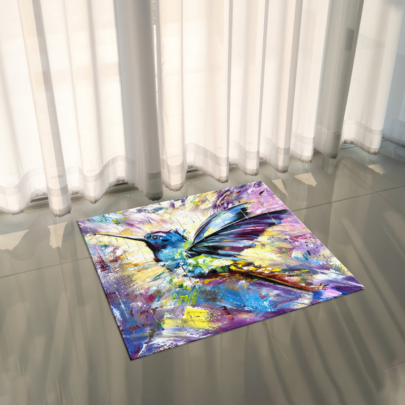 Large Printed Rug with Pile Soft Type and Intricate Floral Design for a Touch of Elegance in Living Room Spaces, Square 2'