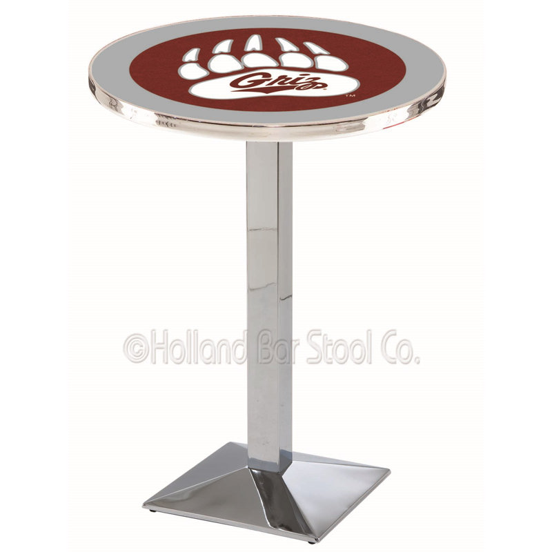 Round Metal Base Dining Table, Chrome, University of Montana