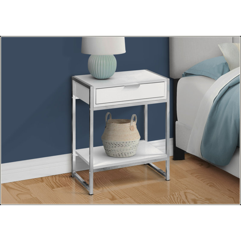 Table de chevet polyvalente et élégante pour la chambre à coucher et le salon, Blanc