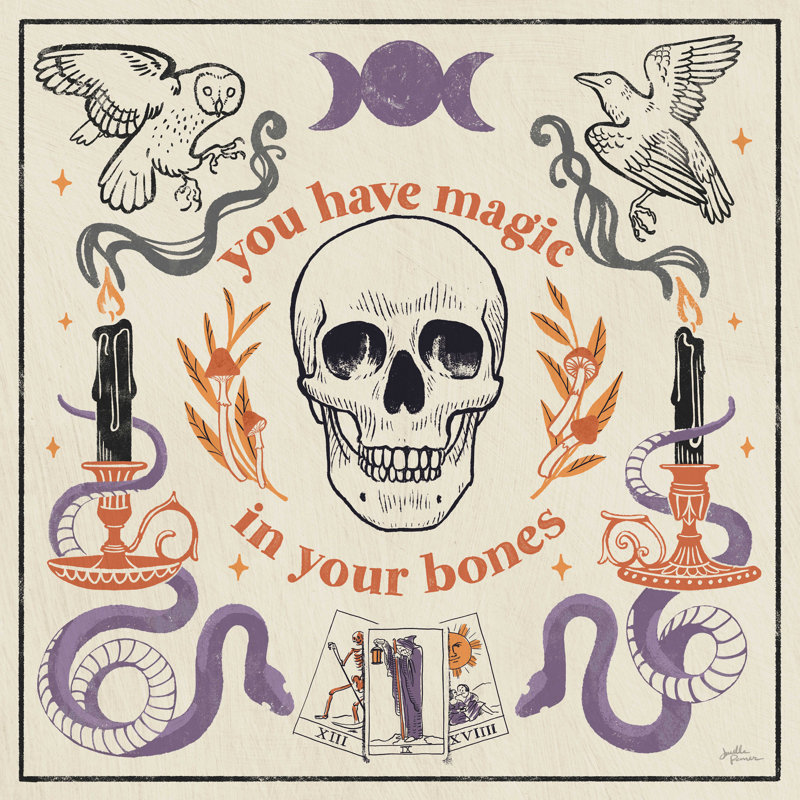 «Spooky Symbols IV Light» par Janelle Penner - reproduction d'art sur toile tendue, H 30 po x l 30 po, Non