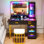 Coiffeuse avec miroir lumineux et tabouret Helenann 