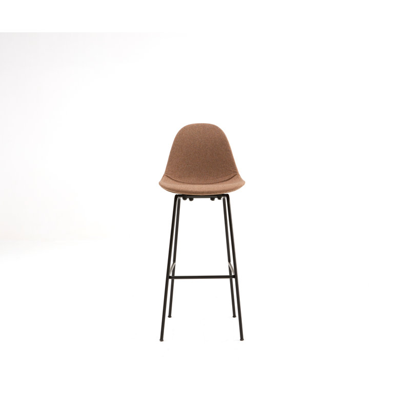 TA Upholstered Bar & Counter Stool, Bar Height (29.5" Seat Height), Brown, Black