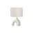 White Two-Leg Ceramic Table Lamp with Ivory Fabric Shade
