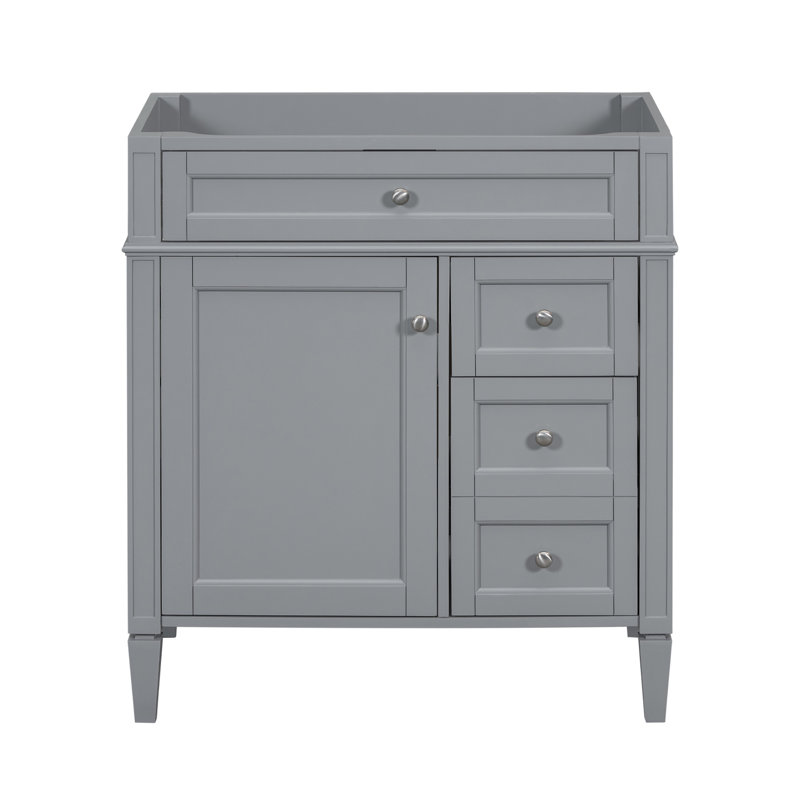 Meuble-lavabo de salle de bain de 30 po sans lavabo supérieur, armoire de rangement moderne avec 2 tiroirs et un tiroir rabattable (BASSIN INCLUS)