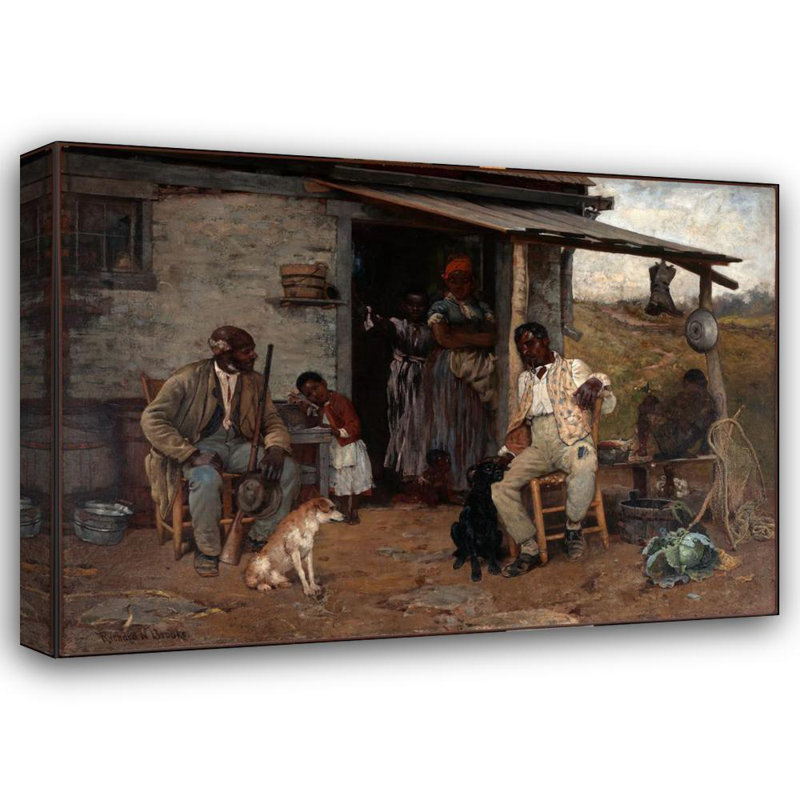 «A Dog Swap» par Richard Norris Brooke - Art mural sur toile tendue avec châssis, H 24 po x l 17 po