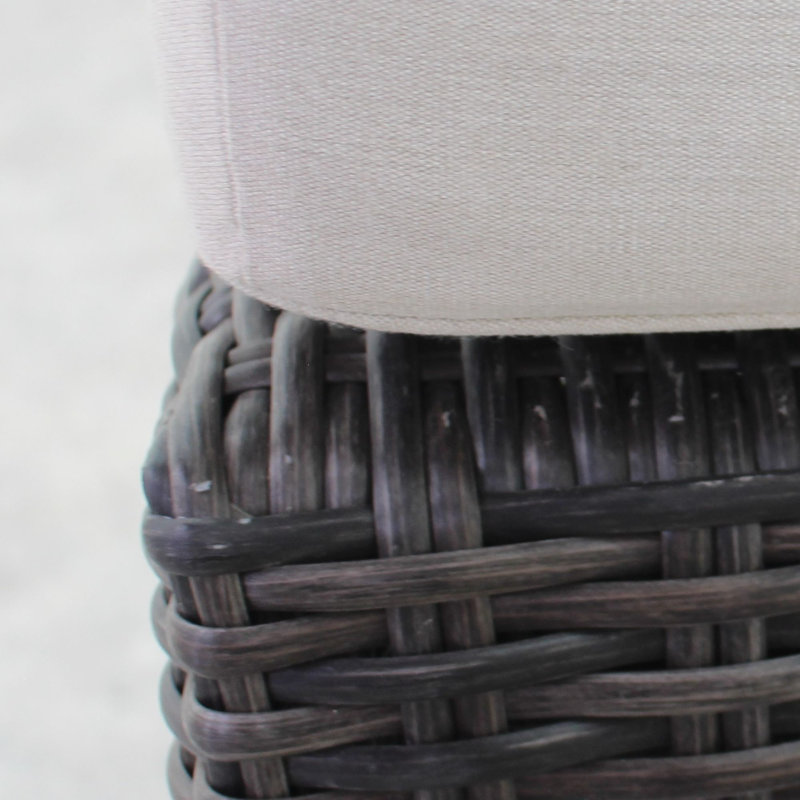Repose-pieds d'extérieur avec coussin, Argent