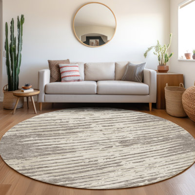 Tapis taupe Prisco lavable à la machine de qualité supérieure