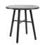 Table de bout d'extérieur en métal, table de bout ronde 20 po résistante aux intempéries, noir