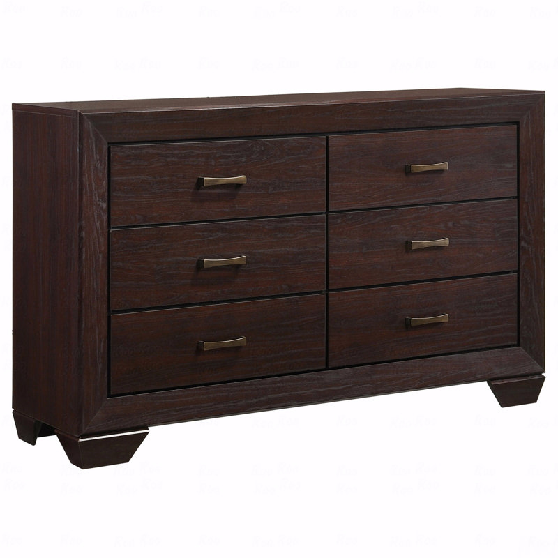 Commode 6 tiroirs, Brun