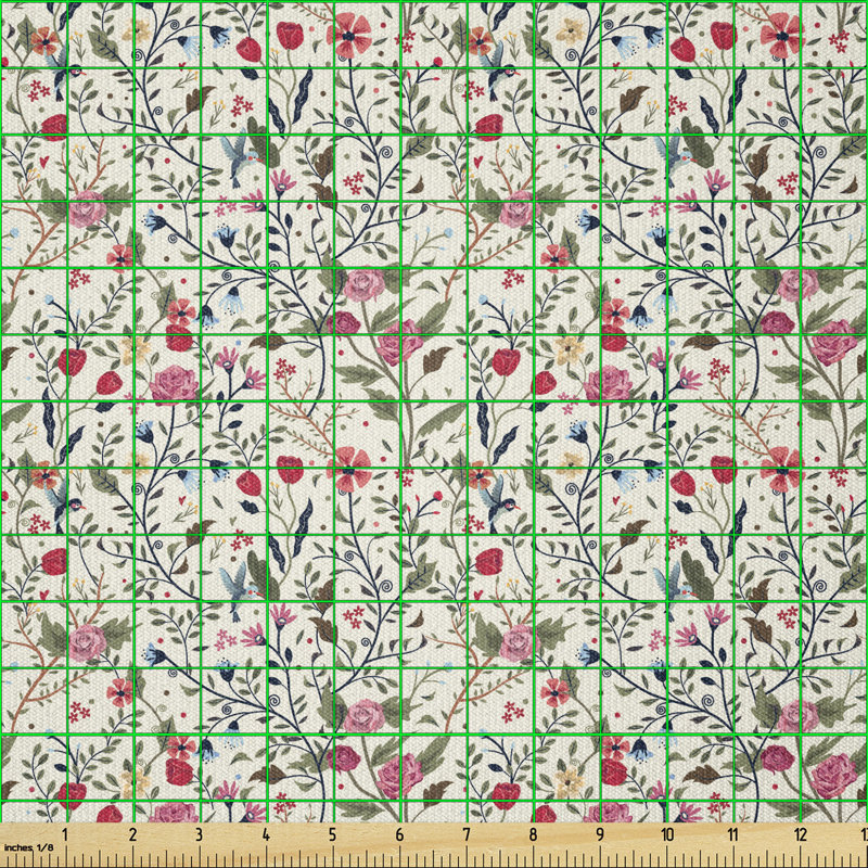 Cromlish Colourful Blossoming Flowers Roses Tulips and Daisies Multi-Purpose Fabric