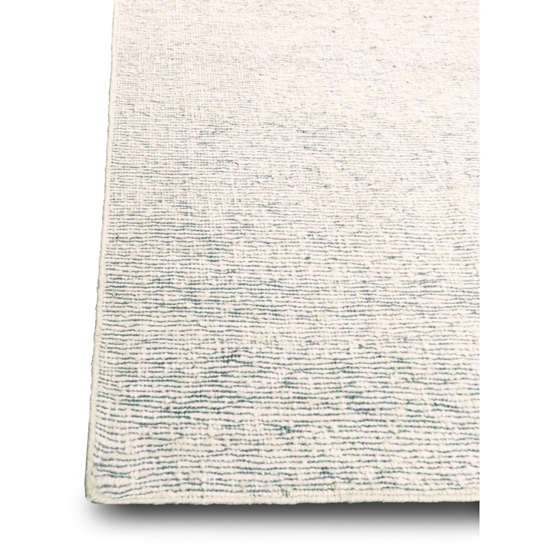 Revelation Flatweave Wool Area Rug in Ivory/Medium Blue, Rectangle 6' x 9'